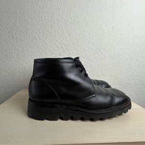 Prada Men’s Size 7.5 Leather Chukka Boots Black Lace Up